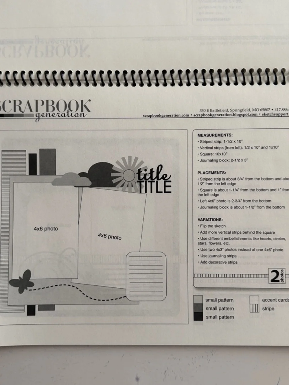 Sketches for Scrapbooking One-Page Layouts | Set of 2 Spiral Bound Books